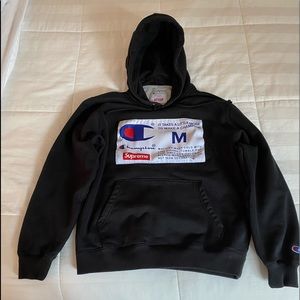 Supreme NY X Champion Label Hooded Sweatshirt
